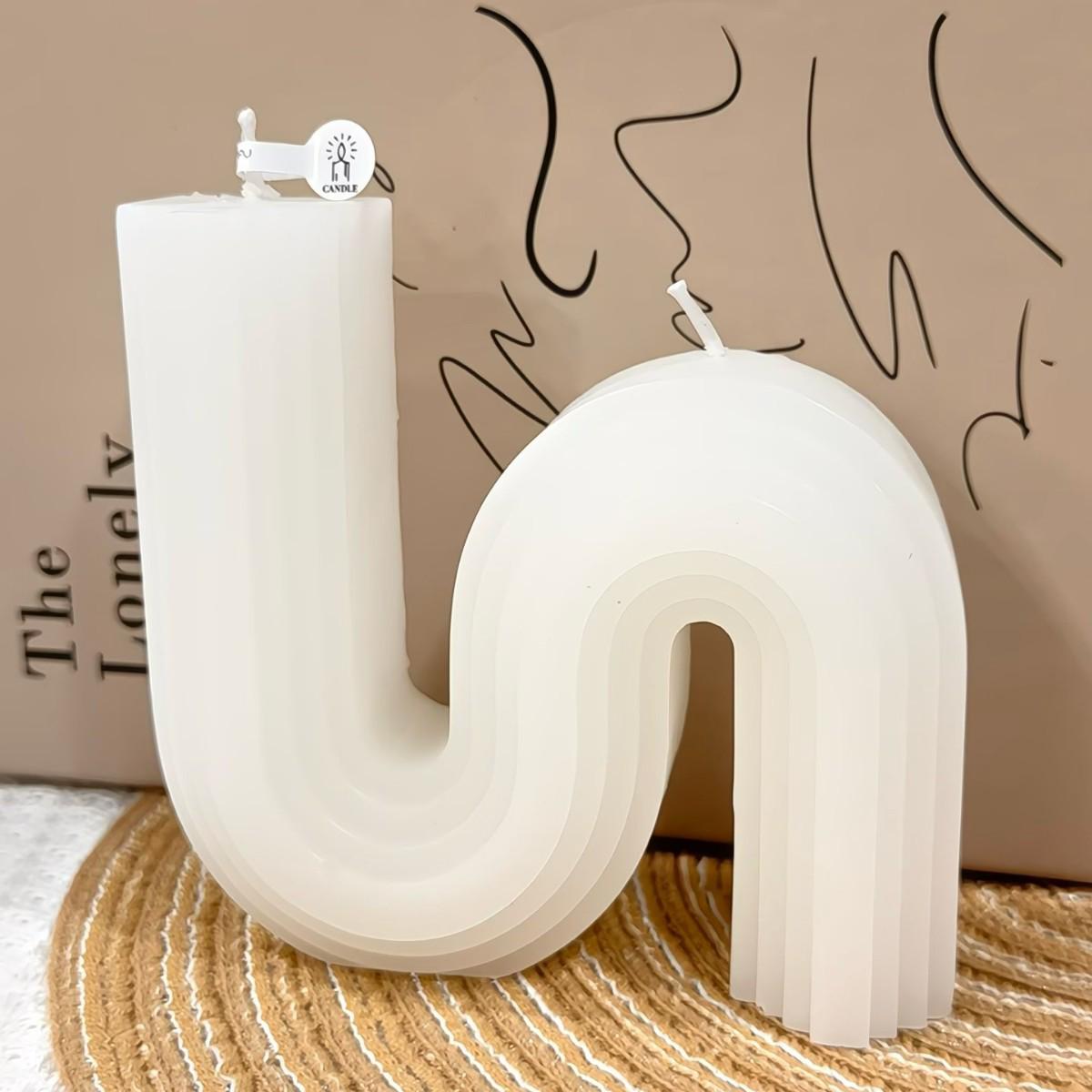 Geometric Aroma Candle Decorative Gift – Indoor Creative Fragrance Ornament белый