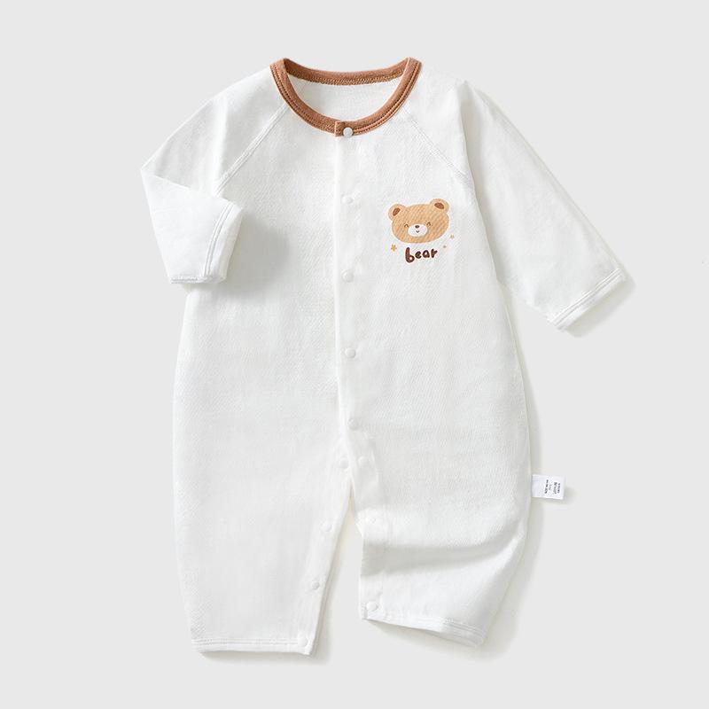 Summer Baby Romper - Long Sleeve, Thin Style, Pure Cotton, Seamless Class A Jumpsuit