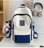 Student Schoolbag 2025 New Contrasting Color High-end Backpack Women's Large-capacity Casual Backpack
