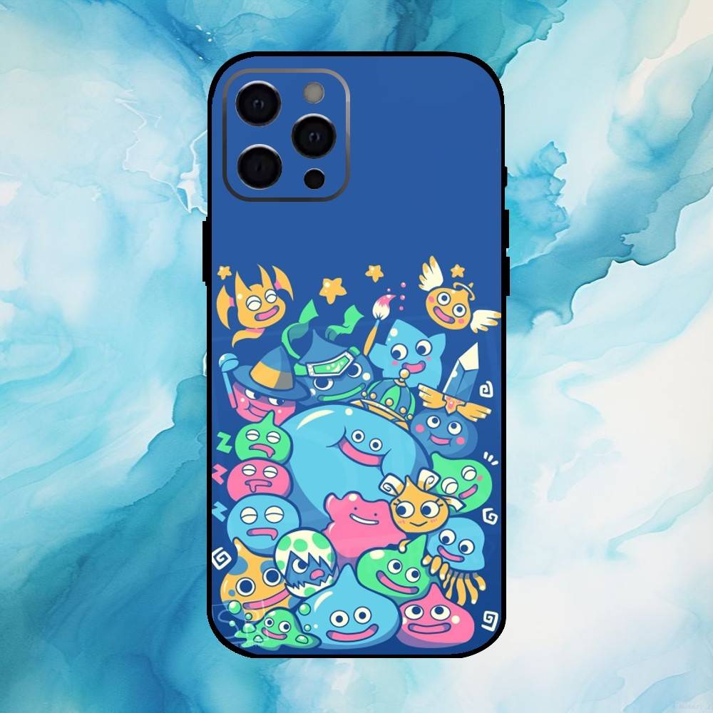 

D-Dragon Q-Quest Slime Phone Case For iPhone17,16,15,14,13,12,11 Plus,Pro Max Soft Black Cover iPhone12