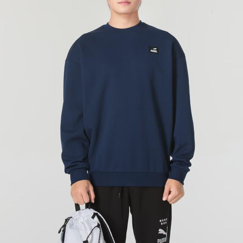 Puma Felpa da College Casual a Manica Lunga Blocco di Colore Moda Cartone Animato Allenamento Corsa Uomo sweatshirt Blu 628144-14