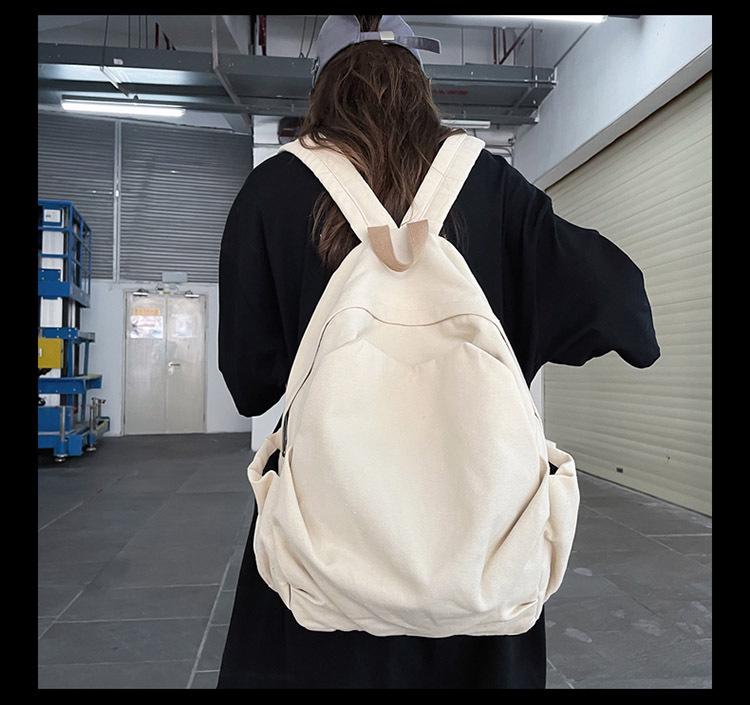 Retro Forest Canvas Backpack for Girls - Japanese Harajuku Style, Simple & Versatile for High School Students