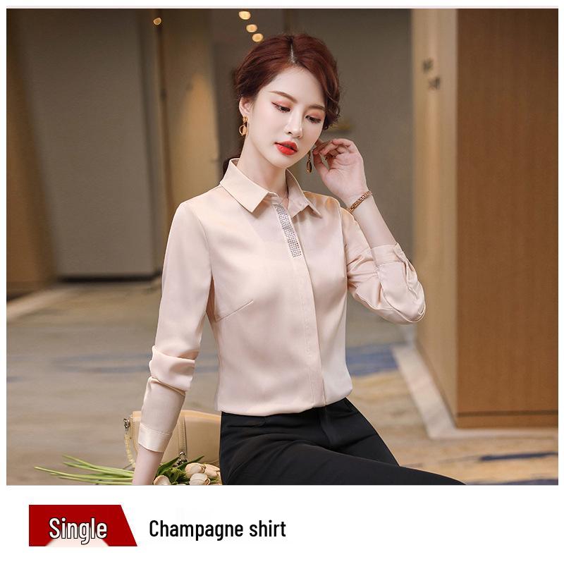 Women's Flannel Thickened Long Sleeve Shirt - 2025 Fall/Winter Collection, Ideal for Professional and Commuting Wear