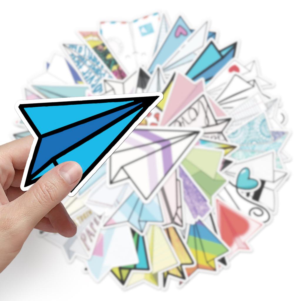 50 Sheets of Paper Airplane Doodle Cartoon Children's Gag Hand Account DIY Skateboard Water Cup Decoration Sticker