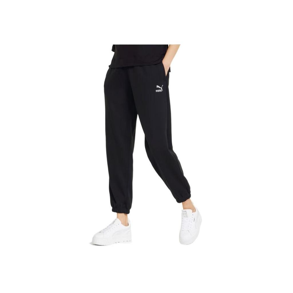 Puma Dámské volné tepláky s logem a manžetami Černá 535353-01