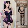 Sexy Sex Clothes Suspenders Purple Spice Girl Lace Mesh Fishbone Corset Skinny Royal Sister Temperament Inside