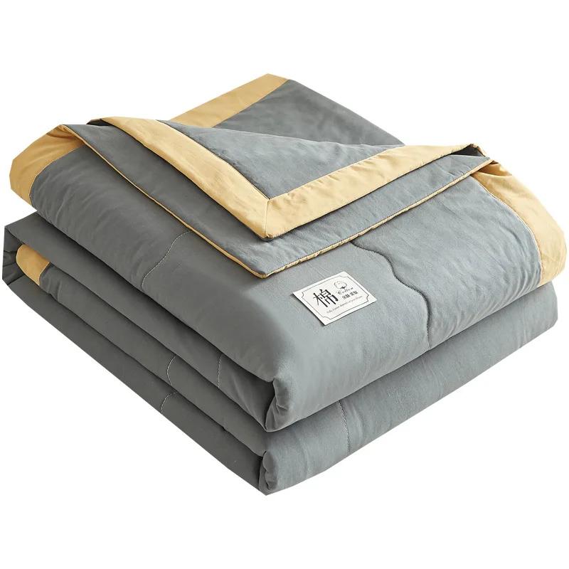 100% coton à l'intérieur et à l'extérieur, couette d'été fraîche et climatisée, coton lavé, couette d'été en pur coton, couette fine d'été