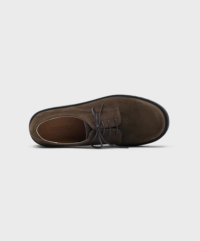 Firenze Atelier [Second.A] Volume Round Toe 5Cm Suede Derby 2Ndf2700Bs [Brown]