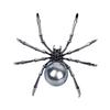 Retro Punk Hepburn Style Black Spider Pearl Earrings for Halloween