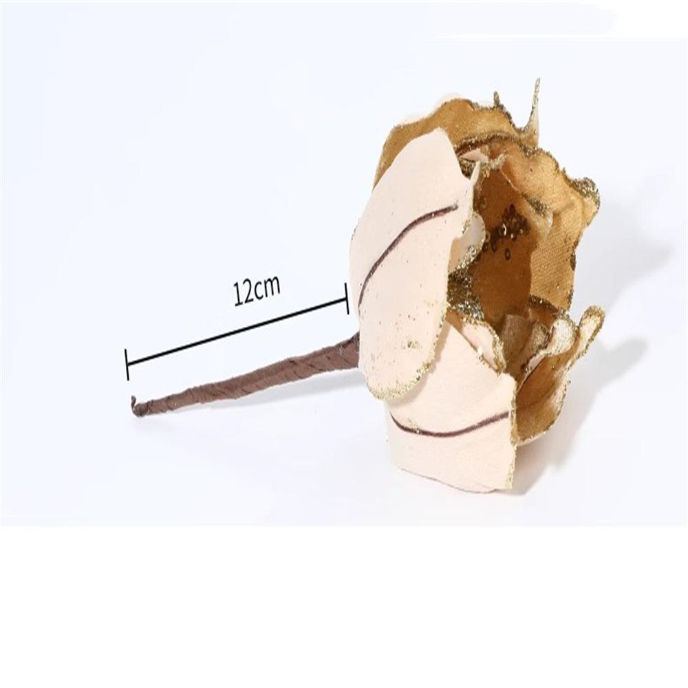 Polyester Fiber Hang Flower On Christmas Tree Sparkling Glitter Artificial Flower Ornament Decor Vibrant Mas Flowers For Gift