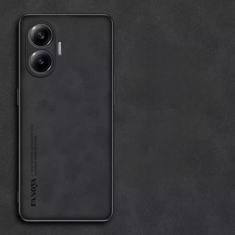 

Для Redmi Turbo 4 Pro A5 Роскошный чехол Skinsheep из искусственной кожи для Xiaomi POCO F7 C71 Защита камеры Ударопрочный силиконовый бампер for POCO F7 чёрный