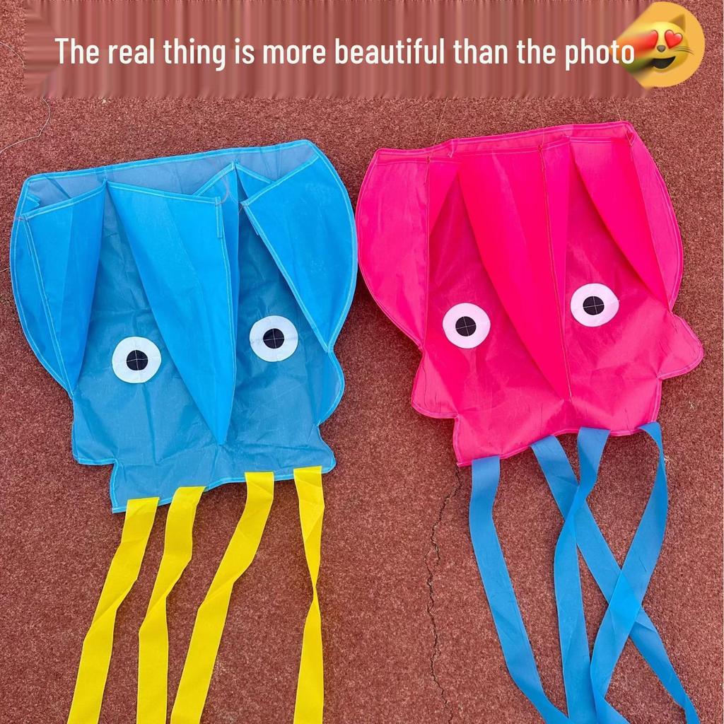 New Octopus Soft Body Pocket Kite for Kids - Easy to Fly, Eye-catching Frameless Design, Perfect for Light Breeze.