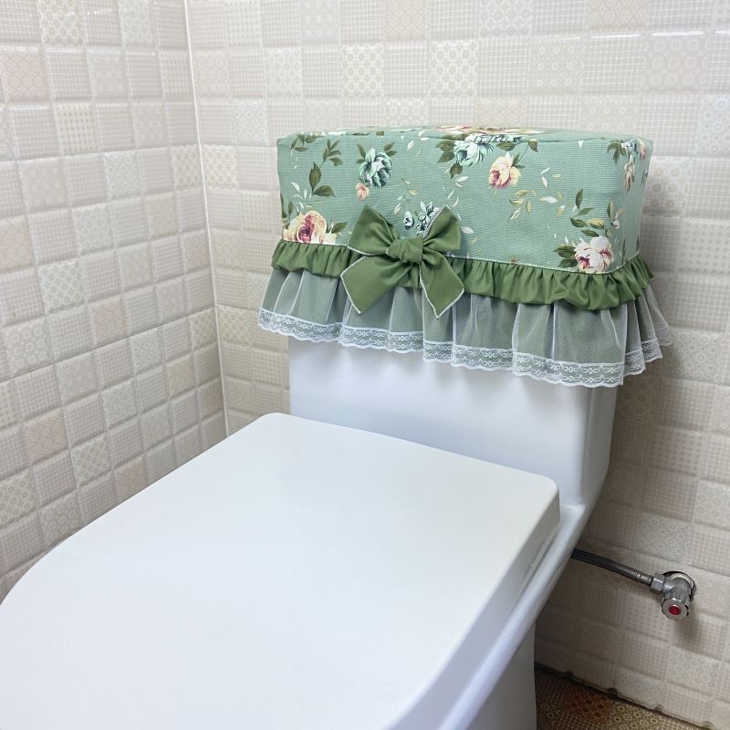 

Новая Ткань Кружево Спинка Туалета Пылезащитный Чехол Чехол для Унитаза Бытовой Стиральная Машина Прикроватный Столик Холодильник Универсальная Накидка Ткань Green Flower 36*15 High 22
