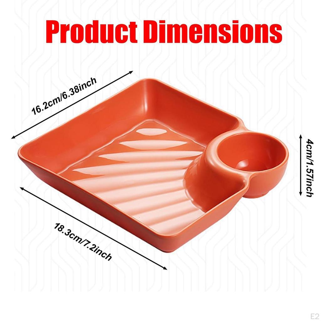 4 Pieces Dumpling Plates with Saucer French Fries Trays Food Separator Dishes for Home Kitchen