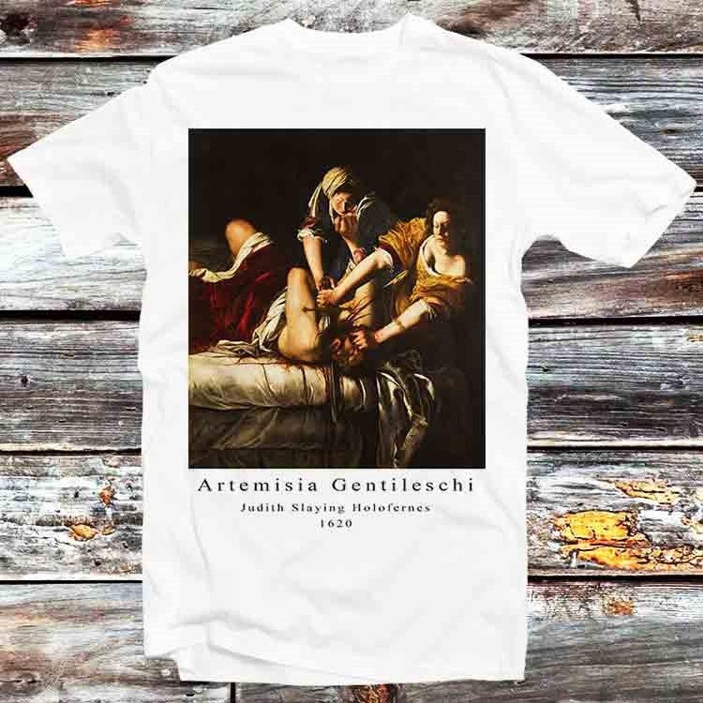 

230GSM 100% Cotton T-Shirt Judith Slaying Holofernes Beheading Artemisia Gentileschi Historical Renaissance Femme Fatale T Shirt Retro Unisex Top Tee