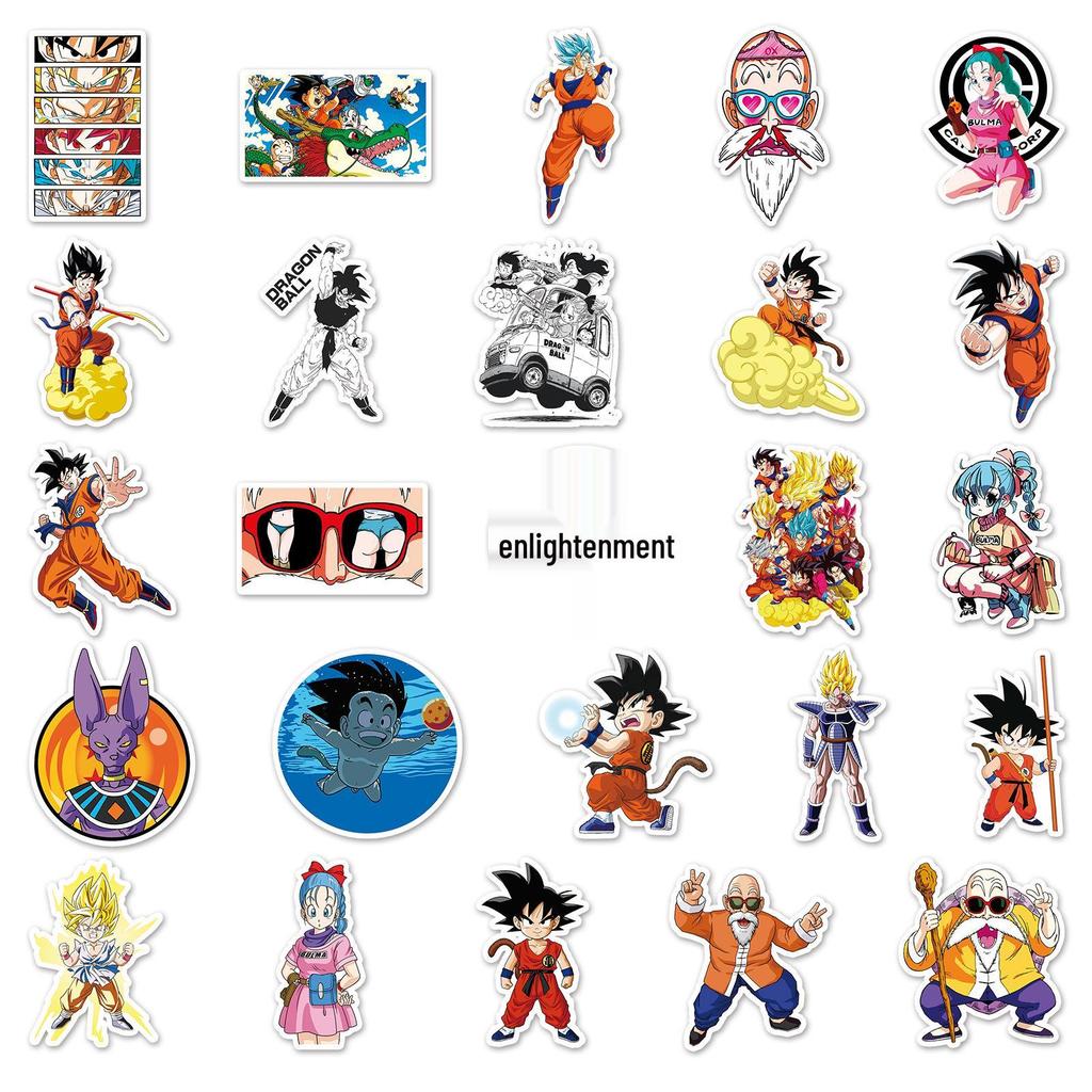 50 Cartoon Dragon Ball Anime Graffiti Stickers for Laptops, Cars, and Luggage