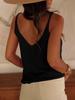 Canottiera lavorata a maglia da donna con scollo a V, senza maniche, vestibilità larga, maglioncino estivo, canottiera