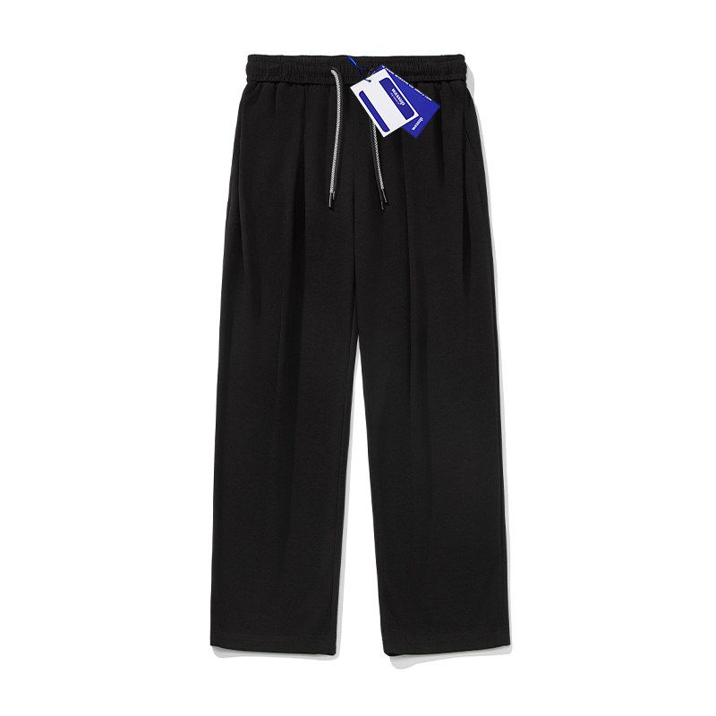 Trendy Brand Spring and Autumn Solid Color Versatile Drapey Wide-Leg Dress Pants for Men, Loose American Style Early Autumn Casual Straight-Leg Pants