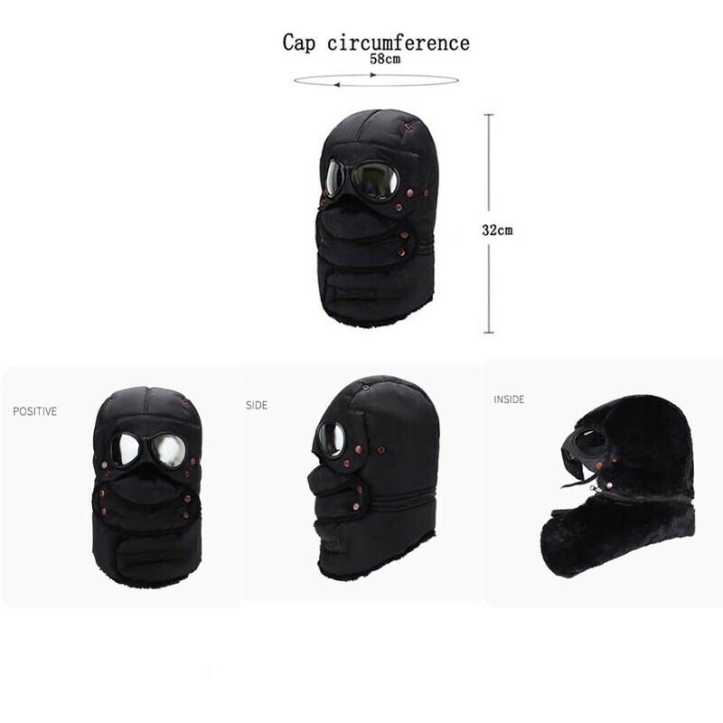 Χειμερινό Θερμικό Φλις Καπέλο Ιππασίας Σκι Μάσκα Προσώπου Κολιέ Καπέλα με Γυαλιά