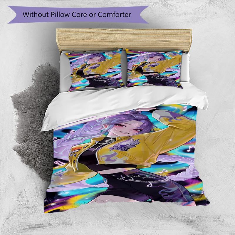 3pcs KPop Demon Hunters26 Design Cover Set - HD Printed Bedding with 1 Cover and 2 Pillowcases - Perfect for Home and Dorm Decor