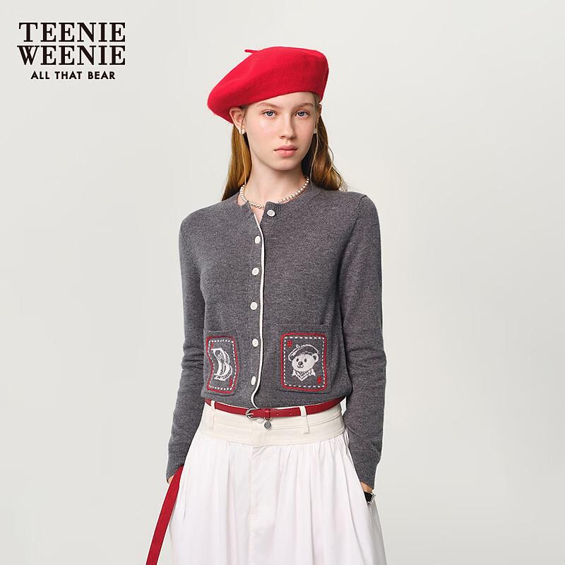 Teenie Weenie Women's Little Bear Letter Knitted Cardigan