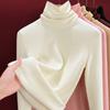 Stacked turtleneck wool silk thermal underwear women's thickened fleece bottoming shirt warm fleece heating inner top women's winter