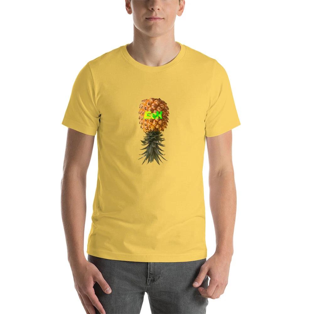 E2K upside down pineapple Unisex T-Shirt fruit juice fruits tropical desserts S