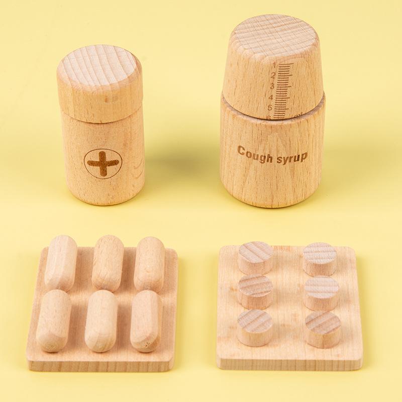 Wooden Children'S Play Doctor Set Fun Simulation Small Doctor Nurse Doctor Auscultation Toy