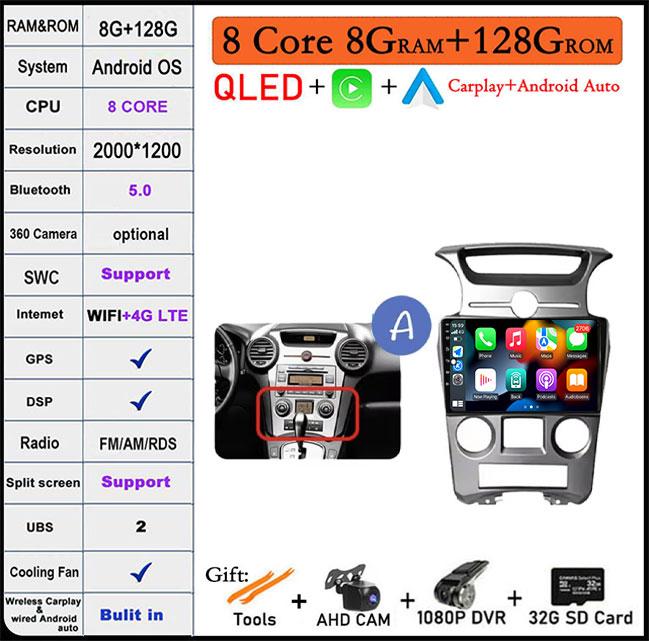 Touch Screen For Kia Carens UN 2006 - 2012 4G LTE 5G Wifi BT Carplay Radio Stereo Multimedia Player GPS Navigation Video