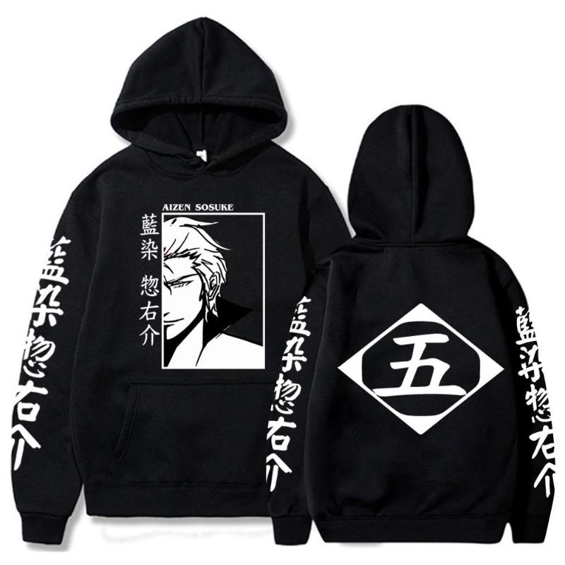 Japan Anime Bleach Aizen Sosuke Manga Cosplay Hoodies Pullovers Tops Man Woman Long Sleeve Clothes Cartoon Hoodies Sweatshirt