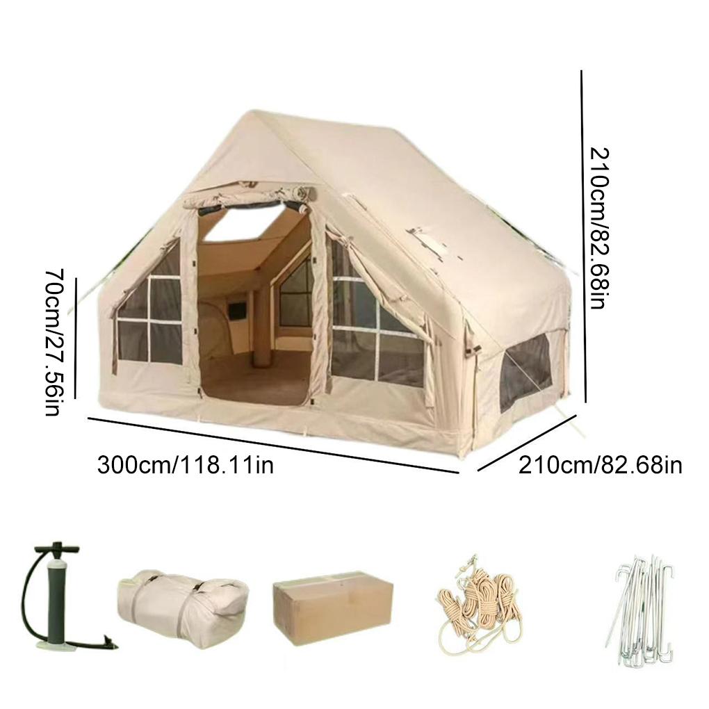 1pcs Inflatable Tent for Camping 6-8 Person Ultra-Quick Setup Blow Up Tent, 129.17 Square Feets 4 Season Inflatable Tent