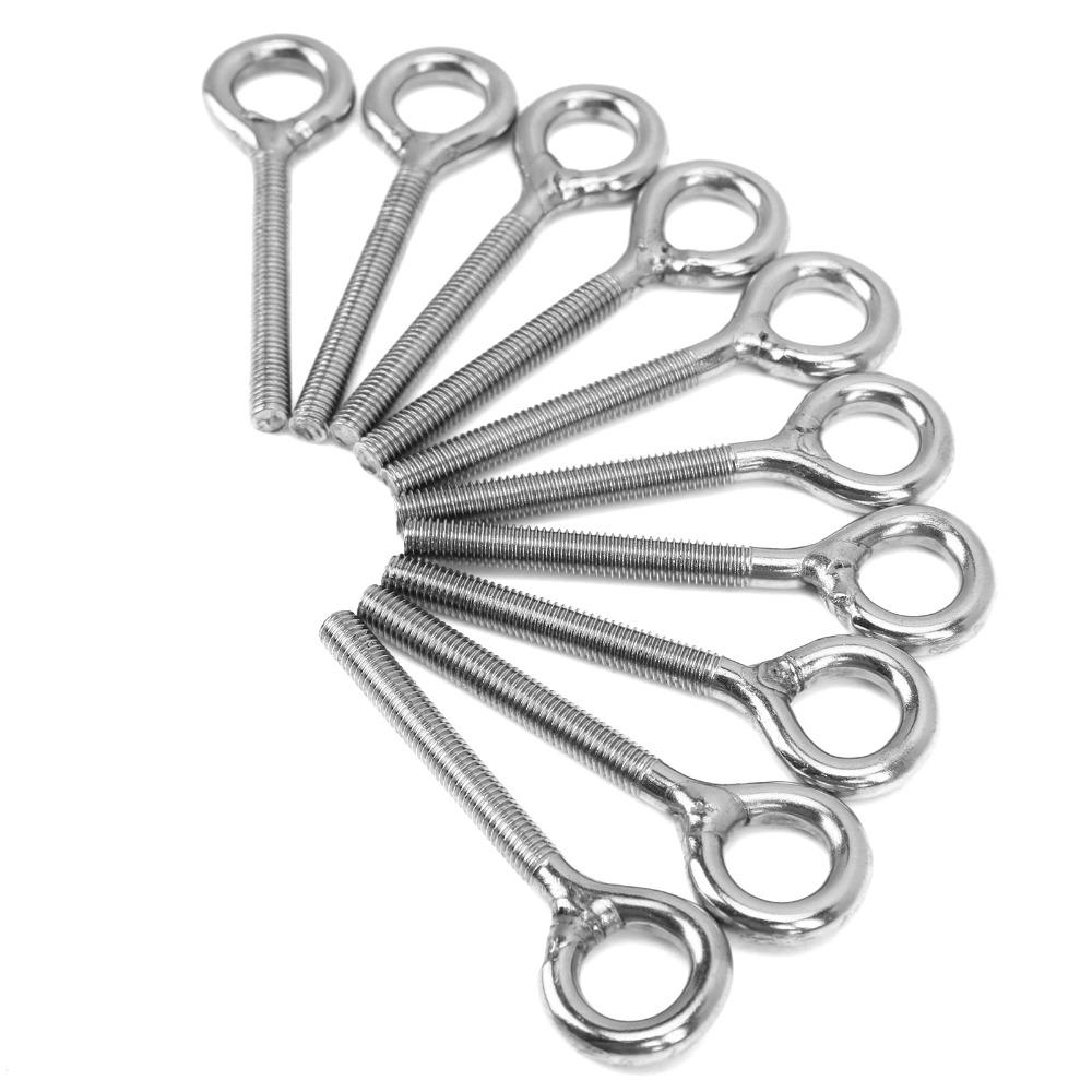 10Pcs Stainless Steel Ring Bolts M5 Eye Ring Bolt Durable Eye Bolt  Pipeline Gate Valves