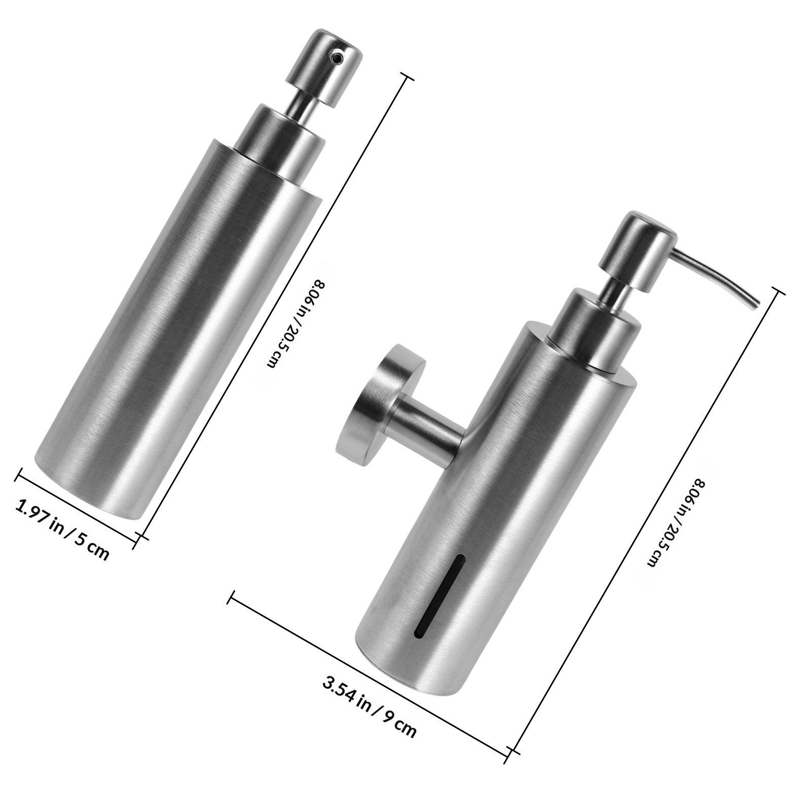 

304 Stainless Steel Manual Wall Soap Dispenser Space Saving Refillable Hand Soap Shampoo Body Wash Dispenser Bathroom Kitchen серебряный