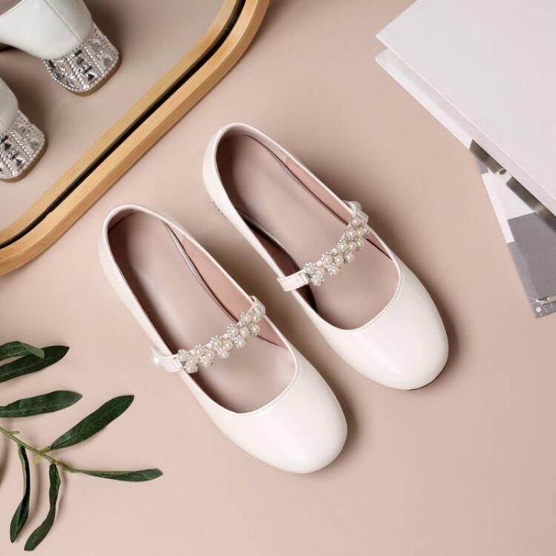 Neue Mädchen Einzelschuhe Schnalle Britische Studentenschuhe Vier Jahreszeiten Weiche Sohle Prinzessinnenschuhe Rindflechse Weiche Sohle Mädchen Kinder Lederschuhe