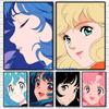 Retro 90S Anime Aesthetic Japanese Girl Art Cute Retro Anime Girl Face Poster Canvas Painting Wall Pictures Home Room Decor Gift