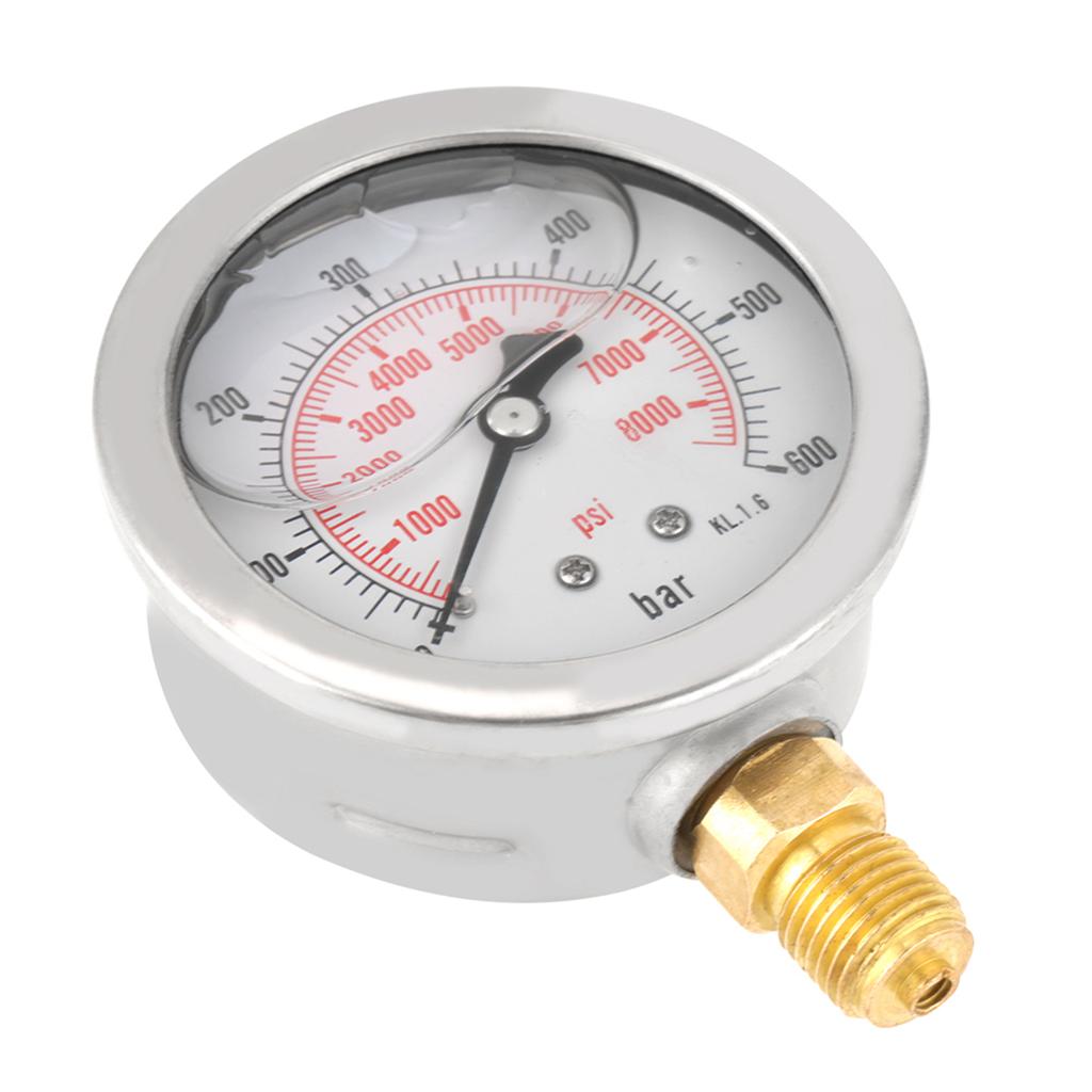 0600Bar G 14" 63mm Dial Hydraulic Water Pressure Gauge Meter Measuring tool