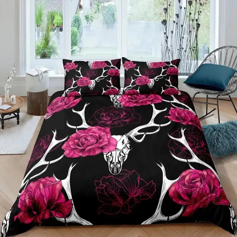 3D Printed Gothic Skull Bedding Set Duvet Cover Bedroom Comforter Covers Single Twin King Size Quilt Cover Home Textile