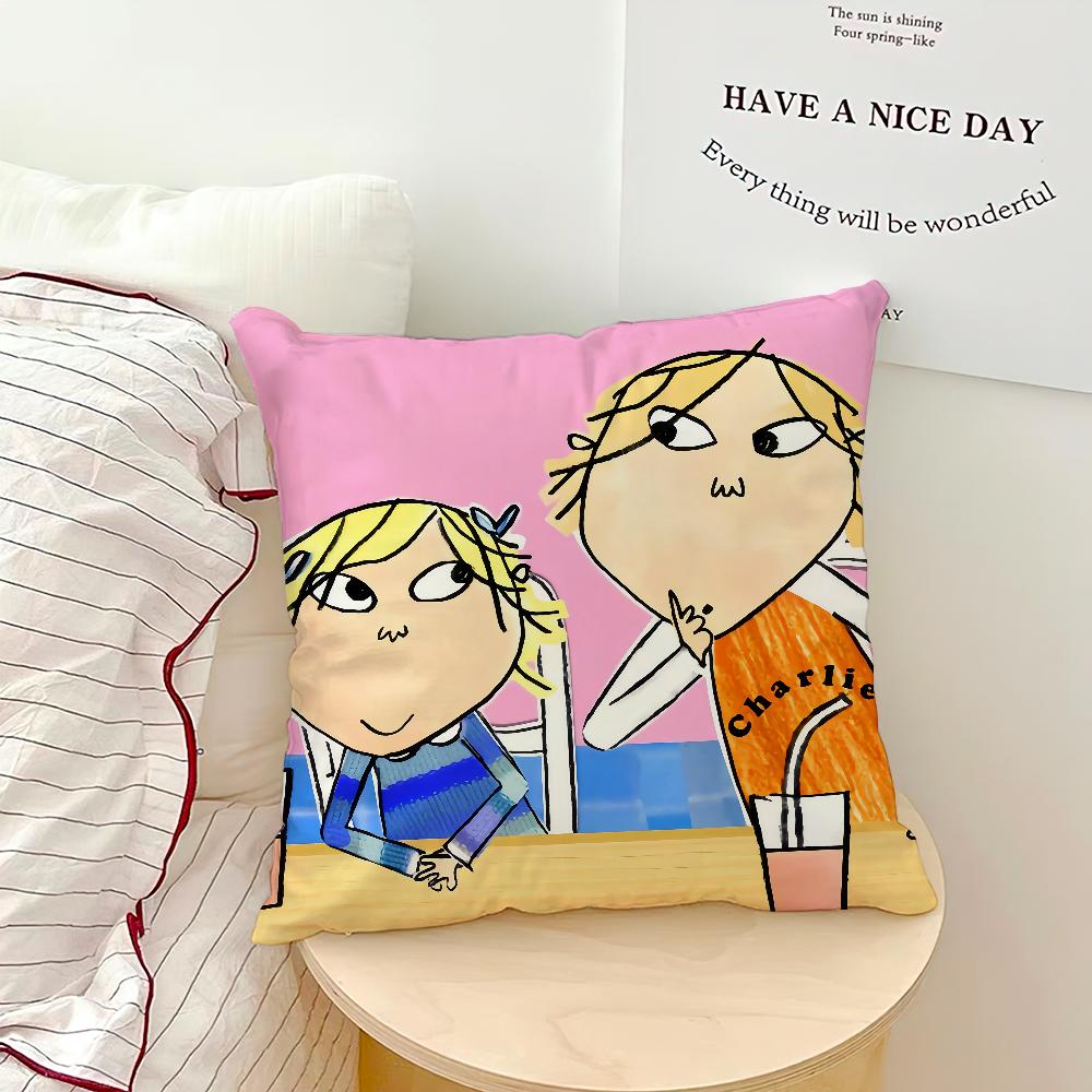 Cartoon Funny K-LOLA Cushion Cover Comfortable Soft Pillow Case for Sofa Living Room Home C-CHARLIE AND Decor Protective Covers