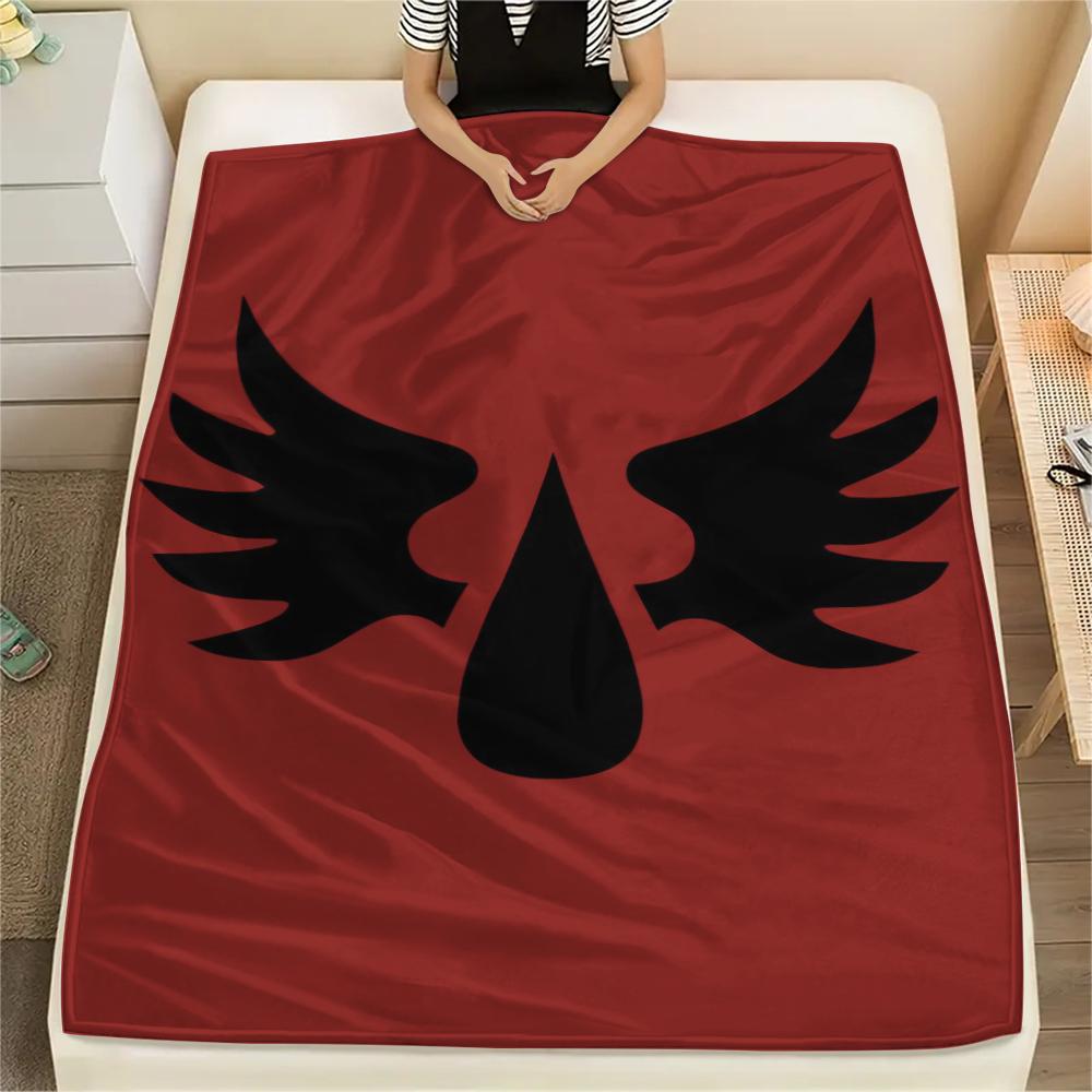 1Pc Blood Angels Cool Print Flannel Blanket, High Quality Comfortable for All Seasons, Home Decor, Warmth and Comfort, Perfect for Christmas Gifts 09