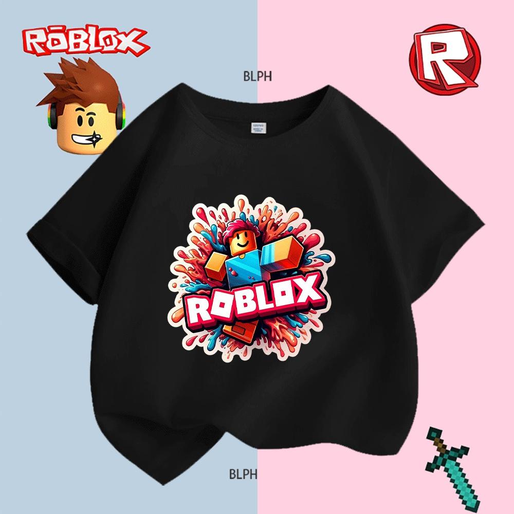 Cute Roblox Character Print Kids T-Shirt, Colorful and Fun Gaming-Inspired Tee for Boys/Girls, Ideal for Casual Wear and Roblox