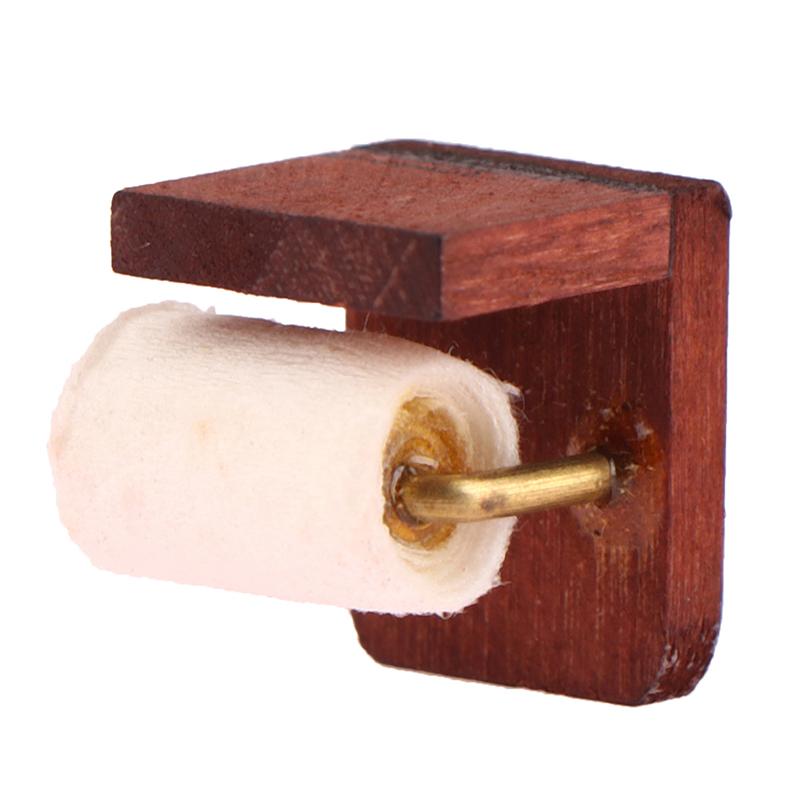 1:12 Dollhouse Miniature Tissue Paper Roll Paper with Stand Model Bathroom Decor Toy Doll House Accessories