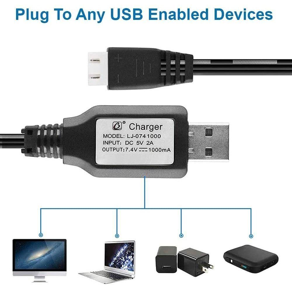 Portable 3.7V/7.4V/11.1V Battery Adapter XH-3P/XH4P/PH2.0/SM-3Pin Universal USB Charger 1000mAh/500mAh Power Supply
