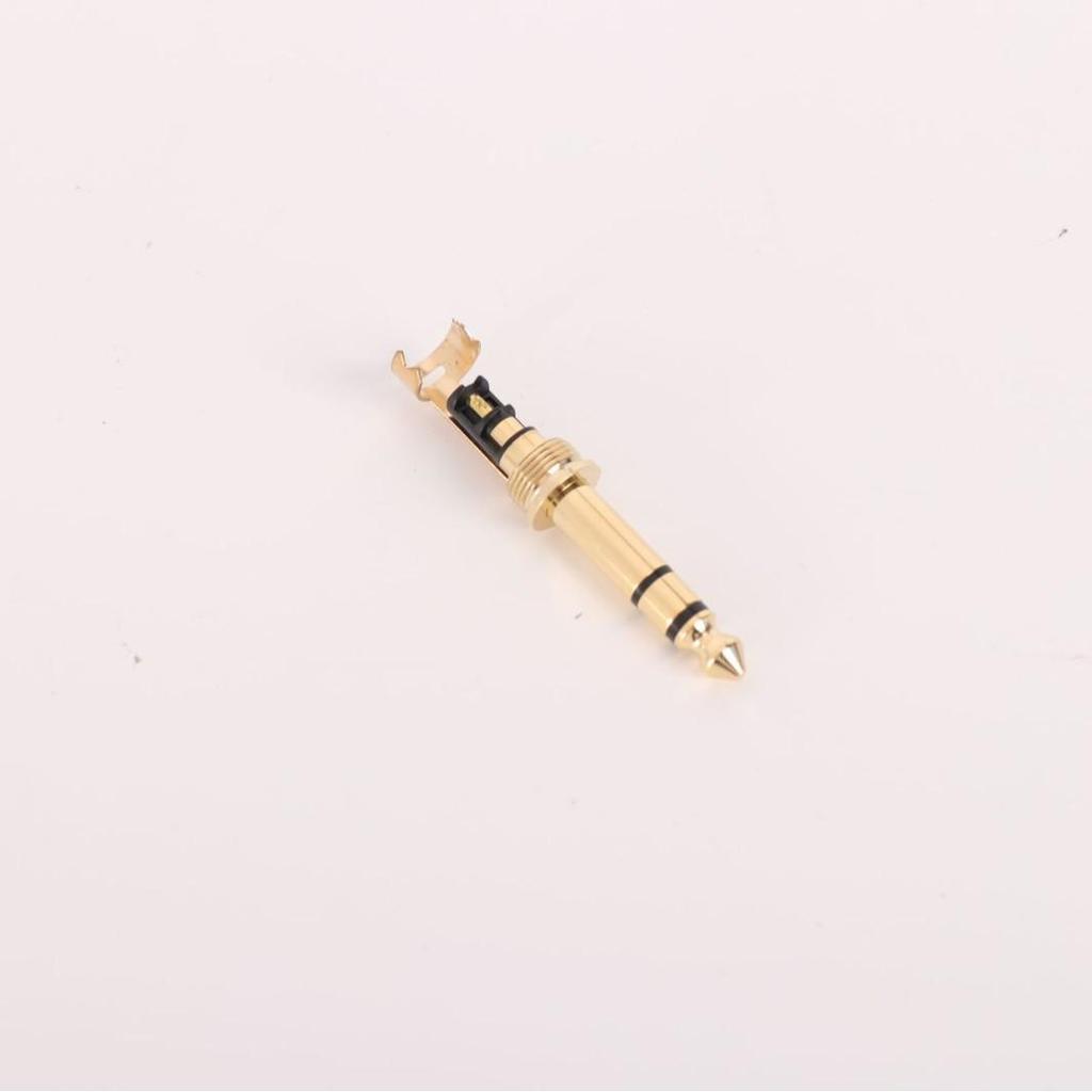 6.35mm Stereo Connector: Gold Plated, High Conductivity, Corrosion Resistant, with Wire Clip and Teeth.