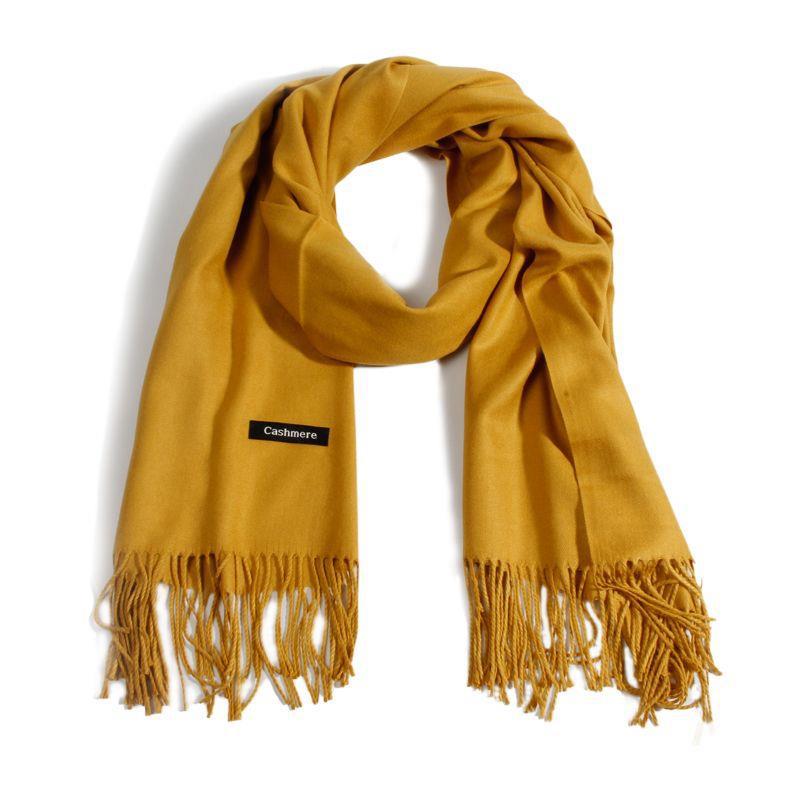 Women's Faux Cashmere Warm Scarf - Autumn/Winter Solid Color Korean Style Shawl