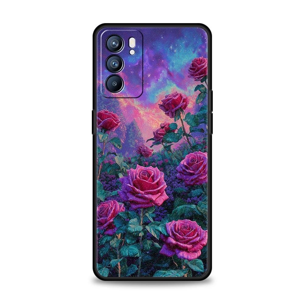 Oil Painting Flowers Pattern Design Phone Case For Oppo A17 A31 A54 A57 A78 A79 A98 Find X5 X6 Reno 8 10 11 12 13 F Pro Soft TPU