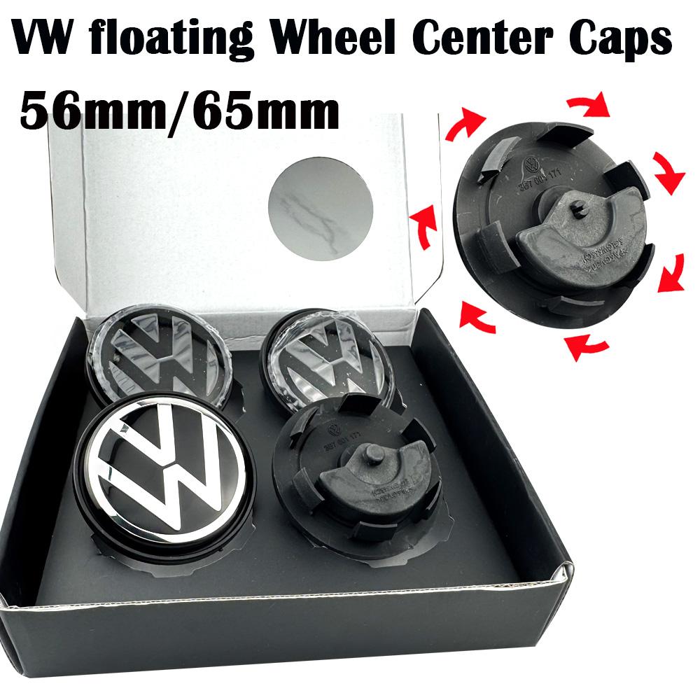 4pcs 56mm 65mm VW floating Car Wheel Center Caps Hubcap Cover for VW Jetta MK5 Golf Passat styling CC Golf 3B7601171 1J0601171 zd2