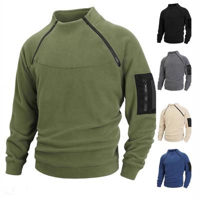 Men's Mock Neck Quarter Zip Sweatshirt Fleece Stand Collar Winter Warm Pullover Casual Polo Golf Shirt Long Sleeve Turtleneck Sweatshirts for Men