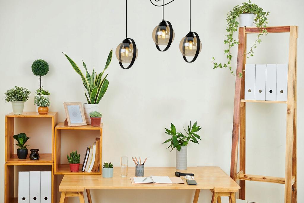 MODERN GLASS RING SPIDER HANGING LAMP