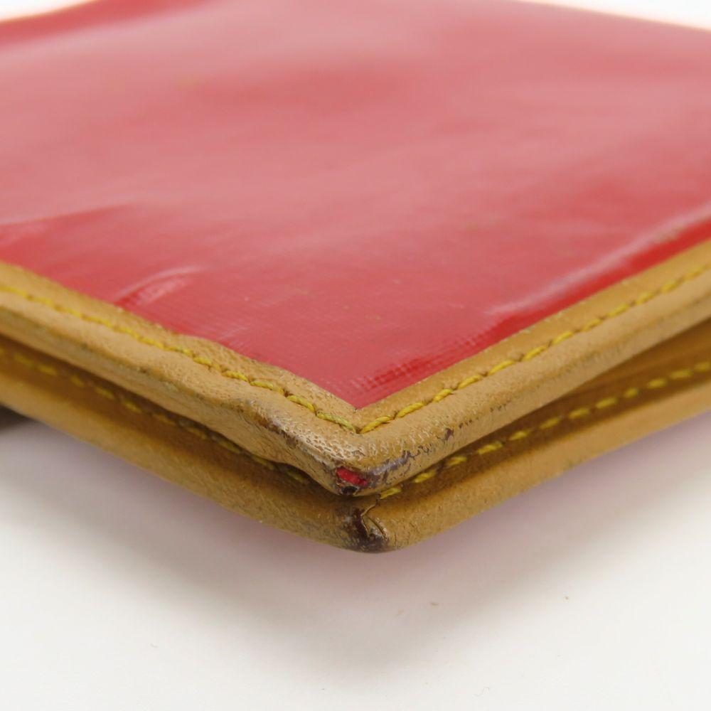 Portofel Bifold HUNTING WORLD Folosit Cruce în luptă/piele Roșu bej Compartiment pentru bancnote