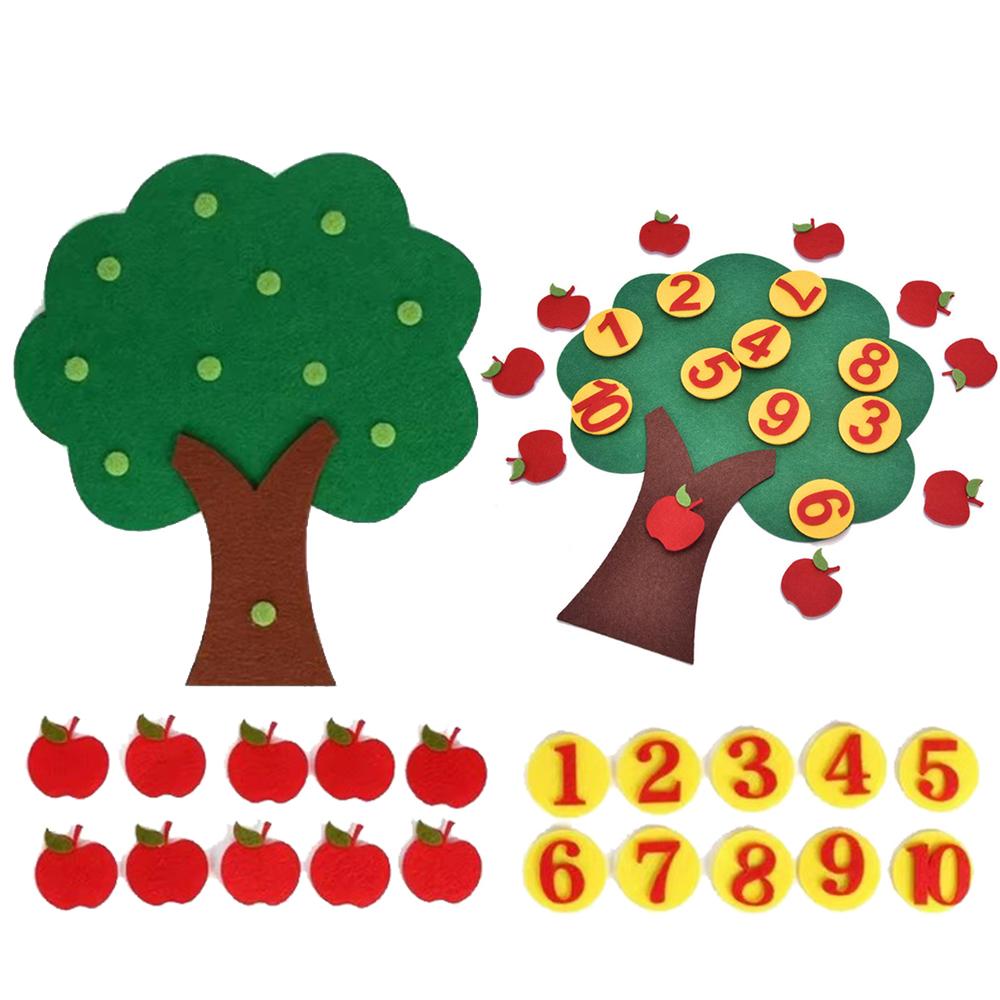 Felt Kit Apple Orange Pear Peach Tree Fruit Tree Math Set Household Non-woven Felt Classroom Party Home Decor Interactive TMZ